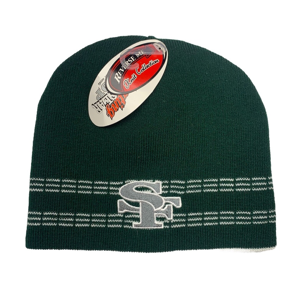 Edmond Santa Fe Wolves Reversible Beanie Winter Green High School Football